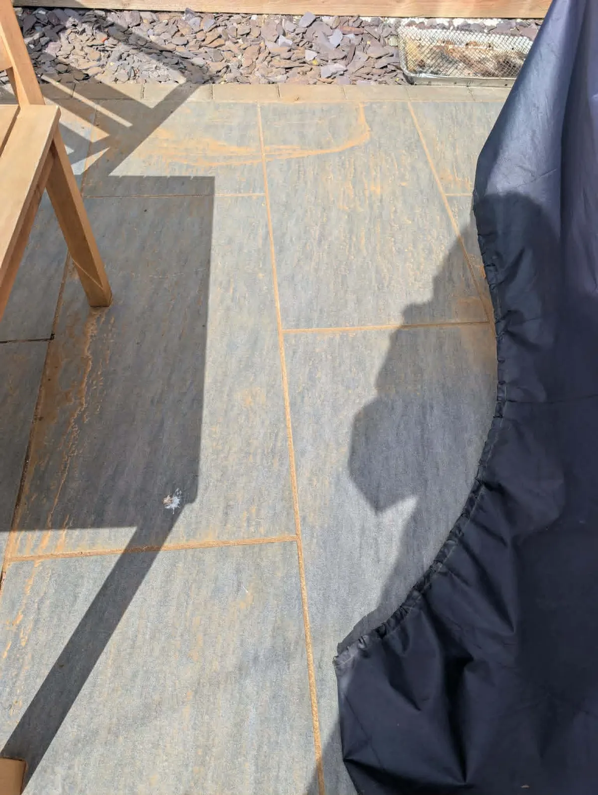 Dust covering a patio